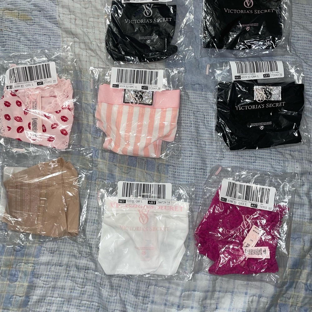 PINK Victoria's Secret Underwear Set - Black, Pink, White, Tan Bundle
